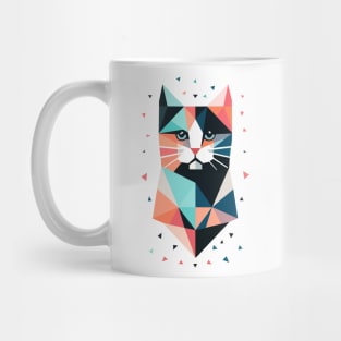 Geometric Cat Retro Design Mug